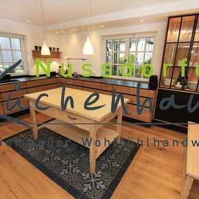 Holzküche modern und zeitlos in Fom gebracht mit abgestimmten Eichenfronten  Holzküche modern und zeitlos in Fom gebracht mit abgestimmten Eichenfronten