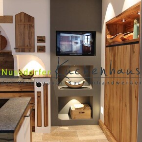 Altholzküche Messeküche gemauert und Betonoptik Altholzküche Messeküche gemauert und Betonoptik